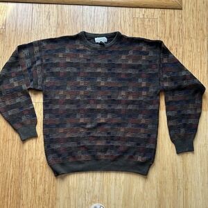 Gianfranco Ruffini Men's 3D Knit Italian Grandpa 80/ 90's Sweater Size XL